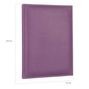 Deri Defter Günlük Journal Ajanda Tarihsiz Düz 160 Yaprak Rainbow Vegan 14x20 cm Lila