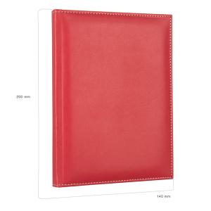 Deri Defter Günlük Journal Ajanda Tarihsiz Düz 160 Yaprak Rainbow Vegan 14x20 cm Kırmızı