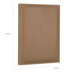 Deri Defter Günlük Journal Ajanda Tarihsiz Düz 160 Yaprak Rainbow Vegan 14x20 cm Vizon