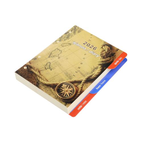 2026 Organizer Ajanda Yedeği 4 Delikli A5 Tarihli Çizgili Blok ivory K