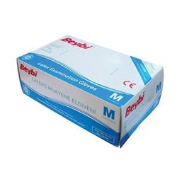 Beybi Lateks Pudralı (M) Medium Beden Muayene Eldiven 100lü Paket | | 