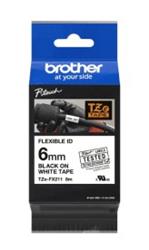 Brother TZE-FX211 6 mm Beyaz Üzeri Siyah Esnek Laminasyonlu Etiket | |