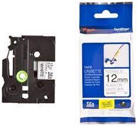 Brother TZE-FX231 12 mm Beyazı Üzeri Siyah Esnek Laminasyonlu Etiket |