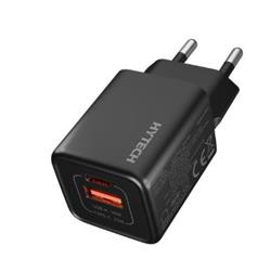 Hytech HY-XEG35 Type USB-C 35W PD + 18W USB QC 3.0 GAN PD-PPS Siyah Hı