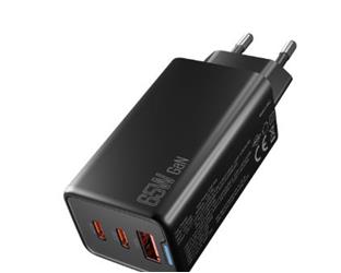 Hytech HY-XEG65 2-USB-C + USB-A GAN PD 65W - QC 18W Type PD-PPS Siyah 