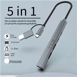 Inca IUTP-06TX 5in1 USB 3.0 + 2xUSB 2.0+Type-C+PD 100W USB+Type-C Çokl