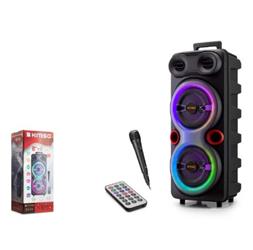 KIMISO QS84 Bluetooth Hoparlör FM Radyo 2x8 İnç TWS USB TF AUX RGB Mik