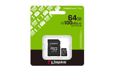 Kingston SDCS3-64GB 64GB microSDXC Canvas Select Plus Gen3 100MB-s A1 