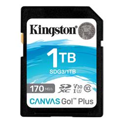 Kingston SDG3-1TB 1TB SDXC Canvas Go Plus 170R C10 UHS-I U3 V30 Hafıza