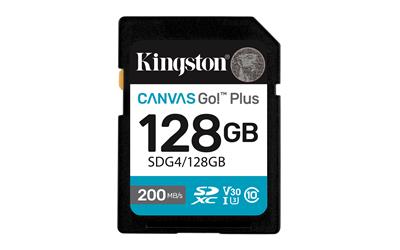 Kingston SDG4-128GB 128GB SDXC Canvas Go Plus Gen4 200MB-s C10 UHS-I U