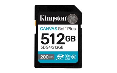 Kingston SDG4-512GB 512GB SDXC Canvas Go Plus Gen4 200MB-s C10 UHS-I U