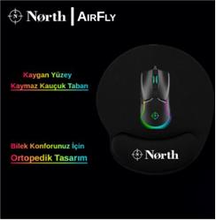 North Airfly Premium Quality Bilek Destekli Gaming Mousepad | | North