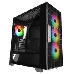 Rampage AZZA V2 Temperli Camlı Siyah 4-12CM ARGB Fan + Type-C ATX Mid-