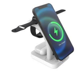 S-link SW-CWF130 Beyaz Telefon Kulaklık Akıllı Saat 15W 3 in 1 Magsafe