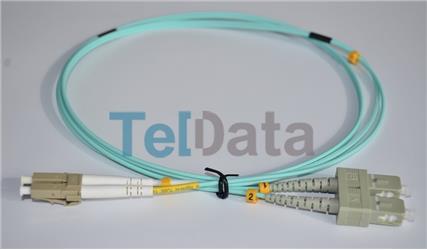 TELDATA TLD-SCLCOM31 SC-UPC-LC-UPC MM DX OM3 1 METRE FIBER OPTIK PATCH