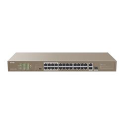Tenda TEF1126P-24-250W 24 Port Poe+ 10-100 Switch Çelik Kasa Rack Moun